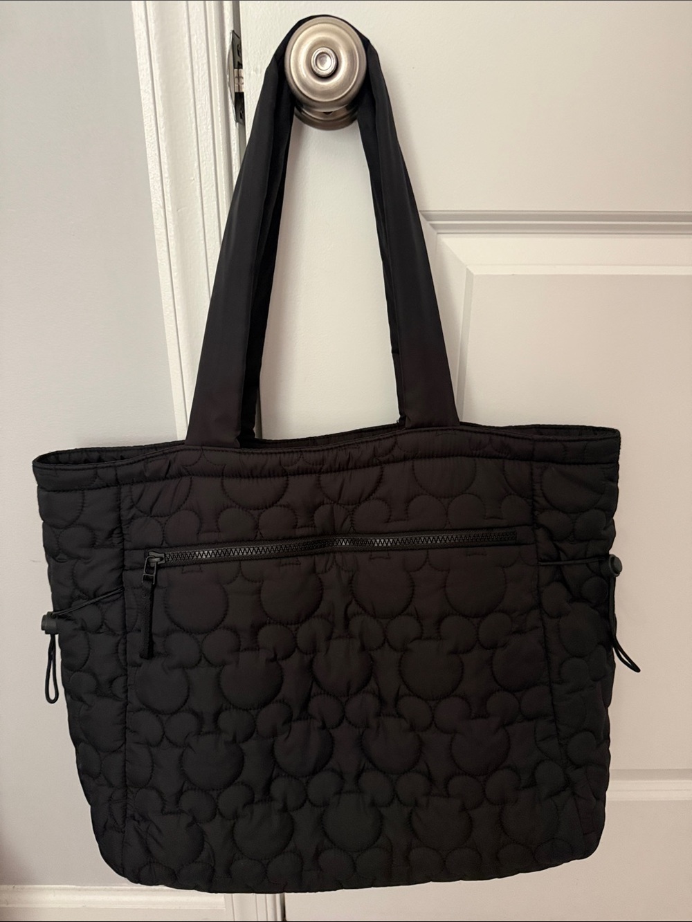 Vera Bradley Black Quilted Disney Tote with Front Zip Pocket